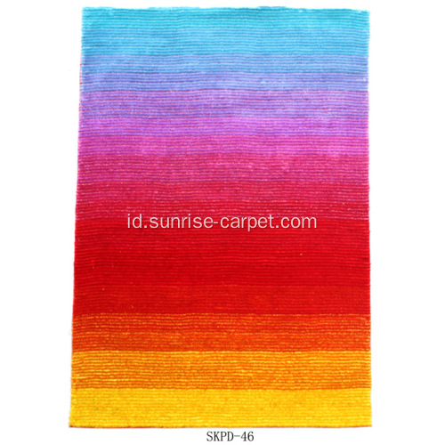 Polyester Rugs dengan desain loop dan warna-warni